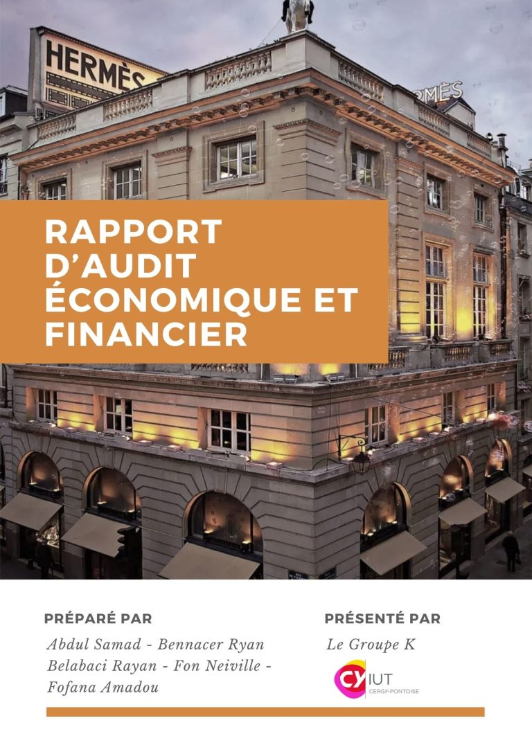 première de couverture du rapport de l'audit économique et financier du groupe de Samad